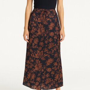 NWOT Sample Sale Floral Maxi Skirt Size Small Black Brown No Tags